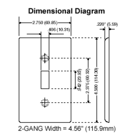 LEVITON Blank Plate, Double Gang, White 80725-W